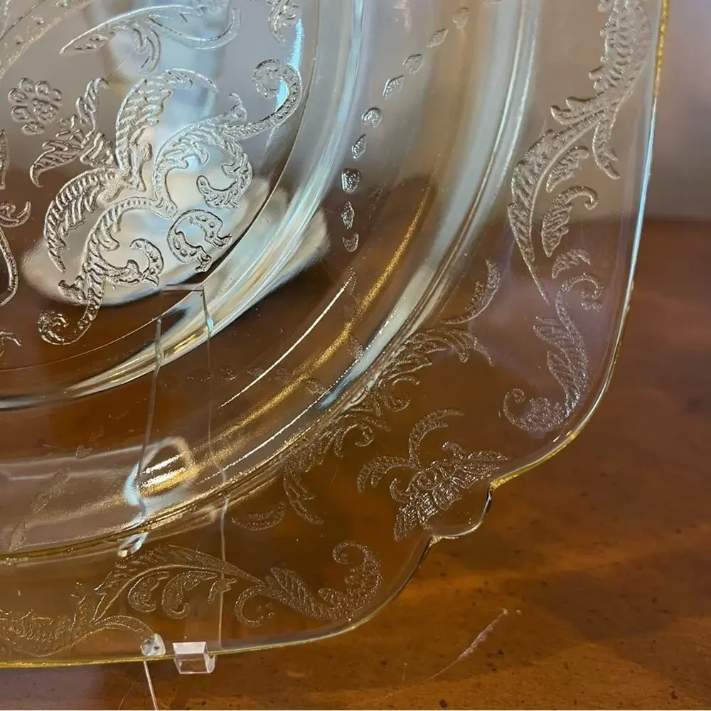 Federal Madrid Amber Depression Glass Plate 9” – Antique (1932–1938) - Picture 8 of 11
